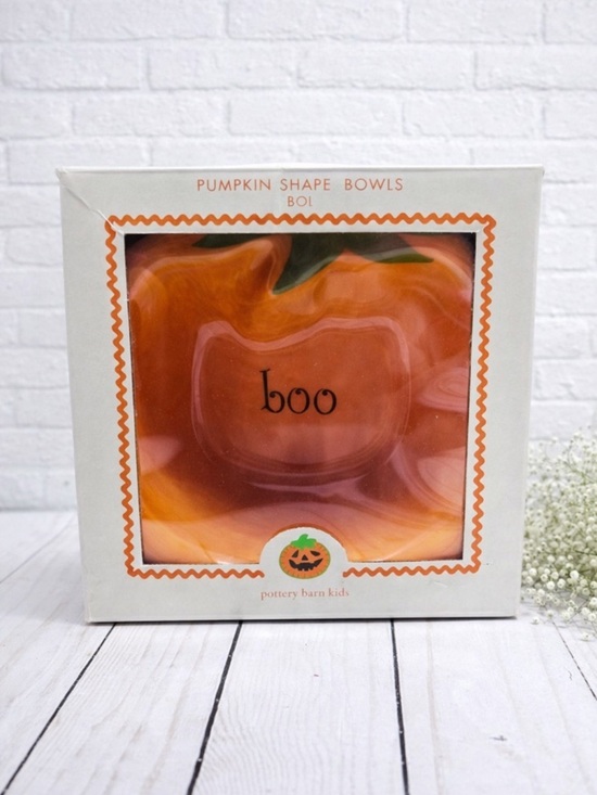 Pottery Barn Kids Other - Pottery Barn Kids NEW IN BOX Boo Pumpkin Shape Melamine Bowls 4 piece set